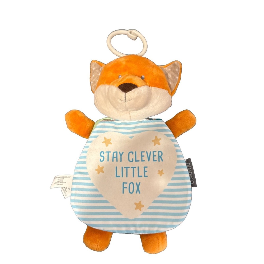 Demdaco Fox Baby Activity Stroller Toy "Stay Clever Little Fox" Crinkle Book New